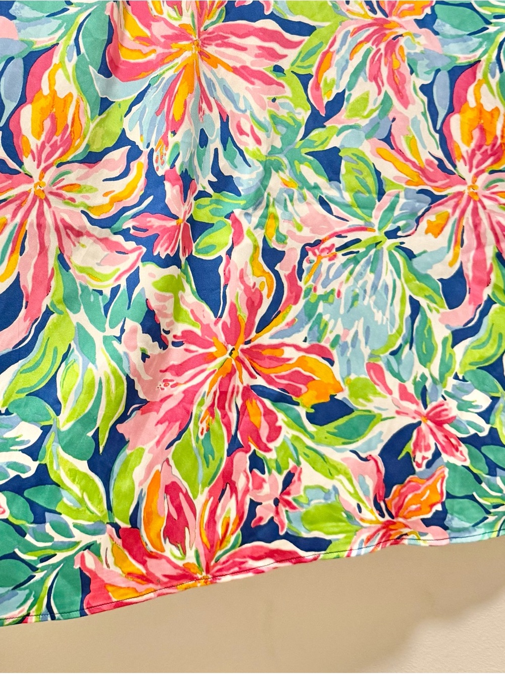 Van Winkle & Co Caftan Midi Dress Pockets Tropical Floral Lightweight Size XL - Picture 2 of 8